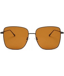 Square Color Lens Sunglasses Stylish Sunnies Eyewear Metal Sunglasses - T - Tawny(black Frame) - CU190TZKTAE $10.13