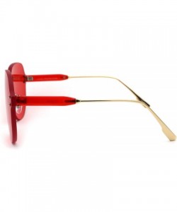 Oversized Womens Rimless Exposed Lens Oversize Shield Butterfly Sunglasses - Red - CL18UXQ5ILI $10.51