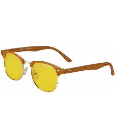 Semi-rimless HD Night Vision Polarized Glasses Anti Glare Classic Semi-Rimless Frame Driving Sunglasses For Women&Men - Orang...