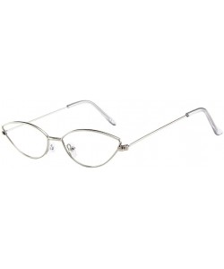 Cat Eye Mens Womens Retro Vintage Small Cat Eye Slender Metal Frame Sunglasses - D - CP18DXME3ND $10.86