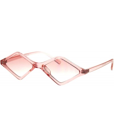 Square Skinny Diamond Shape Sunglasses Womens Trendy Fashion Translucent Colors - Pink - C818NZ0LSQA $9.54