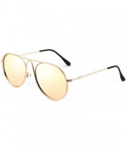 Aviator Sunglasses Rectangular Unbreakable - Gold/Sun Yellow - CS18EYOYWZ7 $14.84