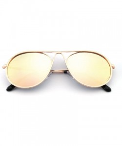 Aviator Sunglasses Rectangular Unbreakable - Gold/Sun Yellow - CS18EYOYWZ7 $14.84