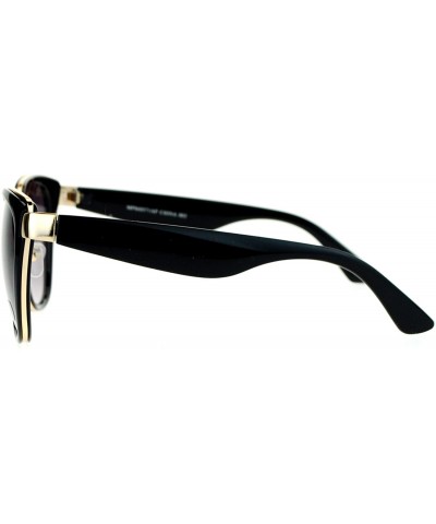 Oversized Womens Double Frame Oversize Cat Eye Sunglasses - Black Smoke - CY12CJLB0E9 $14.73