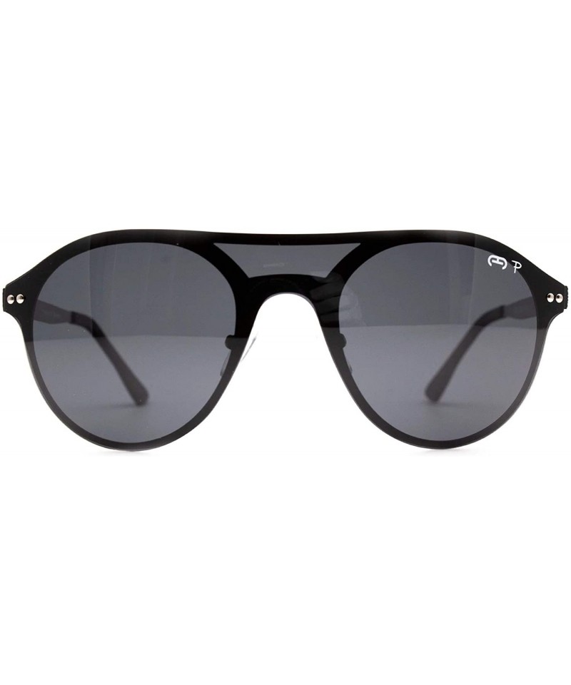 Oval p691 Trendy Oval Polarized - for Womens 100% UV PROTECTION - Black-black - CA192TGUMXK $23.30