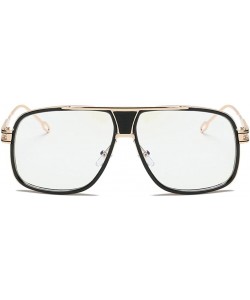 Oversized Women Men Fashion Quadrate Metal Frame Brand Classic Summer Sunglasses - F - CF189KWIDIS $9.05