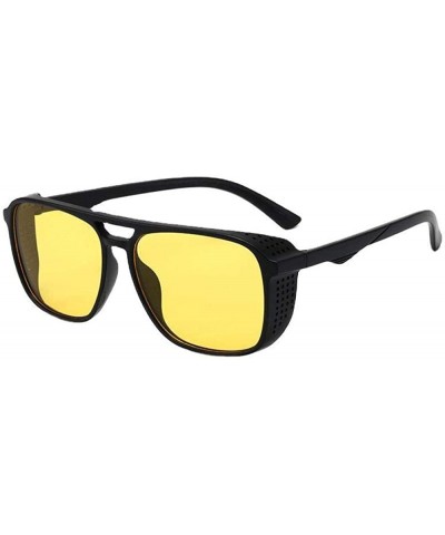 Oval Sunglasses Iron Man with the same glasses men retro trend sunglasses - Shahei Yellow Tablets - CO190MO5IW0 $25.84