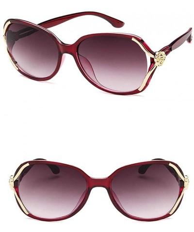 Oversized Women Fashion Personality Travel Oversized Frame Sunglasses Sunglasses - Red - CZ18TEOSR8L $16.91