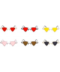Rimless Vintage Punk Styles Women Triangle Sunglasses Fashion Men Hollow Out Red Lens Sun glasses UV400 - C05 Tawney - CN18T9...