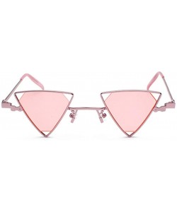 Rimless Vintage Punk Styles Women Triangle Sunglasses Fashion Men Hollow Out Red Lens Sun glasses UV400 - C05 Tawney - CN18T9...
