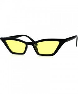 Cat Eye Womens Narrow Goth Cat Eye Vintage Retro Mod Sunglasses - Black Yellow - C418G7T0ZM2 $12.63