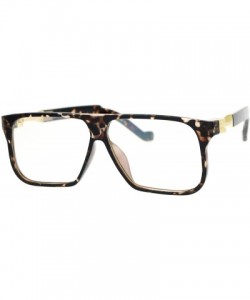 Rectangular Rectangular Flat Top Futurism Retro Racer Eye Glasses - Tortoise - CW12N30R8ZE $10.15