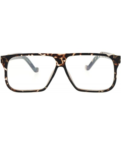 Rectangular Rectangular Flat Top Futurism Retro Racer Eye Glasses - Tortoise - CW12N30R8ZE $10.15