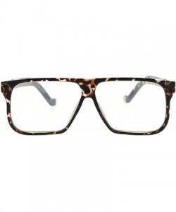 Rectangular Rectangular Flat Top Futurism Retro Racer Eye Glasses - Tortoise - CW12N30R8ZE $10.15