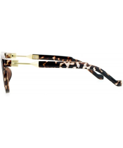 Rectangular Rectangular Flat Top Futurism Retro Racer Eye Glasses - Tortoise - CW12N30R8ZE $10.15