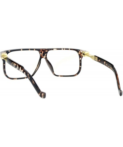 Rectangular Rectangular Flat Top Futurism Retro Racer Eye Glasses - Tortoise - CW12N30R8ZE $10.15