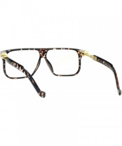 Rectangular Rectangular Flat Top Futurism Retro Racer Eye Glasses - Tortoise - CW12N30R8ZE $10.15