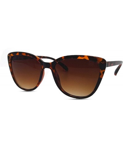 Cat Eye Retro Cat Eye Polarized Sunglasses P2439 - Tortoise Brown - CF18K5W35QL $21.85