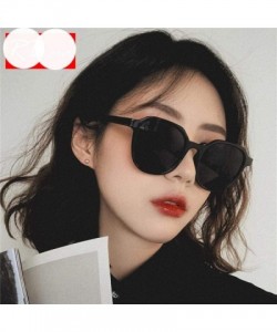 Oversized 2019 Fashion Tea Women Sunglasses Brand Designer Street Beat BlackGray - Yellowgray - CD18XQYQZDM $16.80