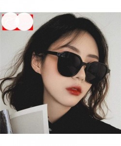 Oversized 2019 Fashion Tea Women Sunglasses Brand Designer Street Beat BlackGray - Yellowgray - CD18XQYQZDM $11.27