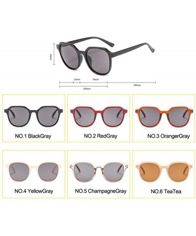Oversized 2019 Fashion Tea Women Sunglasses Brand Designer Street Beat BlackGray - Yellowgray - CD18XQYQZDM $11.27