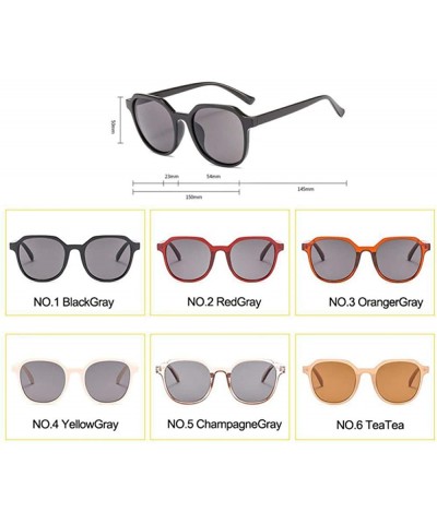 Oversized 2019 Fashion Tea Women Sunglasses Brand Designer Street Beat BlackGray - Yellowgray - CD18XQYQZDM $11.27