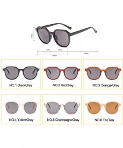 Oversized 2019 Fashion Tea Women Sunglasses Brand Designer Street Beat BlackGray - Yellowgray - CD18XQYQZDM $11.27