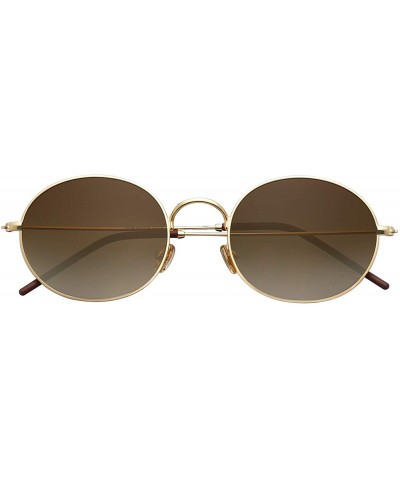 Sport Polarized Oval Sunglasses Vintage Round for Men and Women Metal Frame Tiny Sun SJ1136 - CT18A2C5S49 $14.29