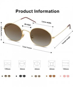 Sport Polarized Oval Sunglasses Vintage Round for Men and Women Metal Frame Tiny Sun SJ1136 - CT18A2C5S49 $14.29