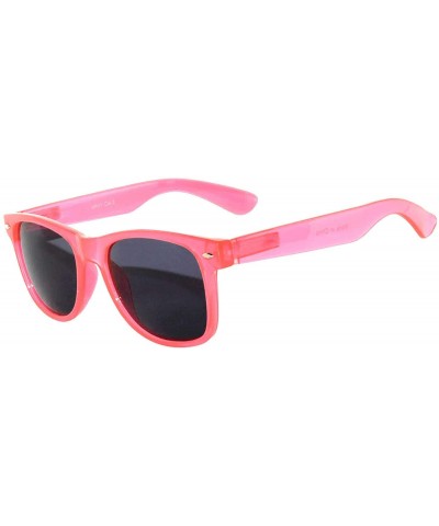 Wayfarer Women Vintage Sunglasses Pink Frame Smoke Lens Fashion - CW11RB1ULI9 $20.66