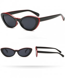 Oversized Women Men Sunglasses-Retro Cat Eye Panelled Sunglasses Eyewear - A - C818GE83M6K $11.43