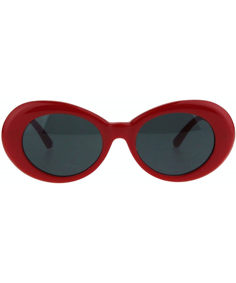 Oval Womens Oval Cateye Sunglasse Stylish Vintage Fashion Eyewear UV 400 - Red - CJ18H4K88HE $11.08