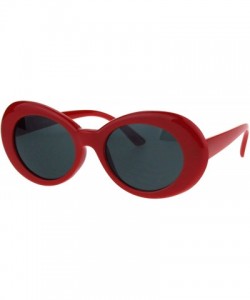 Oval Womens Oval Cateye Sunglasse Stylish Vintage Fashion Eyewear UV 400 - Red - CJ18H4K88HE $19.32