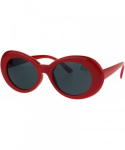 Oval Womens Oval Cateye Sunglasse Stylish Vintage Fashion Eyewear UV 400 - Red - CJ18H4K88HE $11.08