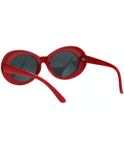 Oval Womens Oval Cateye Sunglasse Stylish Vintage Fashion Eyewear UV 400 - Red - CJ18H4K88HE $11.08