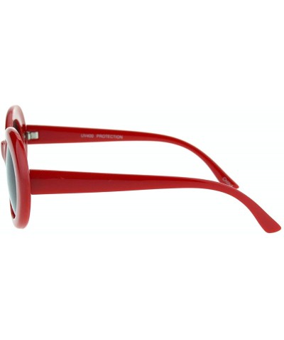 Oval Womens Oval Cateye Sunglasse Stylish Vintage Fashion Eyewear UV 400 - Red - CJ18H4K88HE $11.08