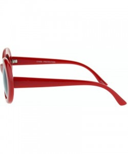 Oval Womens Oval Cateye Sunglasse Stylish Vintage Fashion Eyewear UV 400 - Red - CJ18H4K88HE $19.32