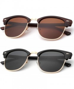 Rimless Polarized Sunglasses for Men and Women Semi-Rimless Frame Driving Sun glasses 100% UV Blocking - C418NX8YYOL $19.82