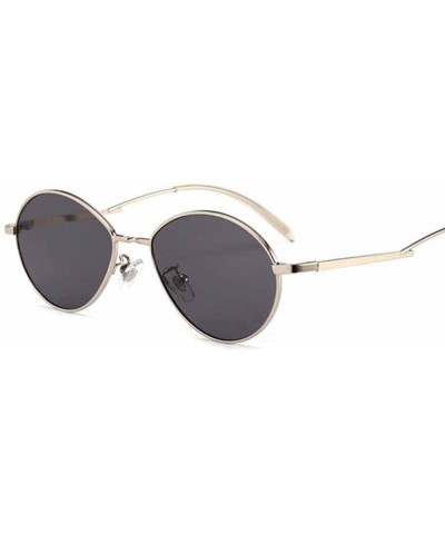 Oval Popular Candy Colors Women Small Oval Sunglasses Metal Frame Fashion Female Red - Red - CE18Y5UA9O6 $18.73