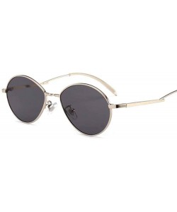Oval Popular Candy Colors Women Small Oval Sunglasses Metal Frame Fashion Female Red - Red - CE18Y5UA9O6 $18.73
