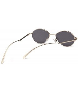 Oval Popular Candy Colors Women Small Oval Sunglasses Metal Frame Fashion Female Red - Red - CE18Y5UA9O6 $18.73