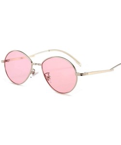 Oval Popular Candy Colors Women Small Oval Sunglasses Metal Frame Fashion Female Red - Red - CE18Y5UA9O6 $18.73