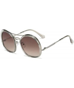 Oval irregular Eyewear Sunglasses Designer Transparent - Clear&brown - C918XCX2OHW $15.03