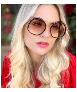 Oval irregular Eyewear Sunglasses Designer Transparent - Clear&brown - C918XCX2OHW $28.05