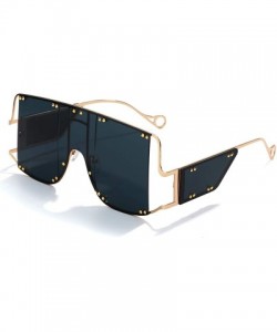 Rectangular Oversized Fashion Sunglasses Glasses - Black01 - CX198DI566Z $19.51