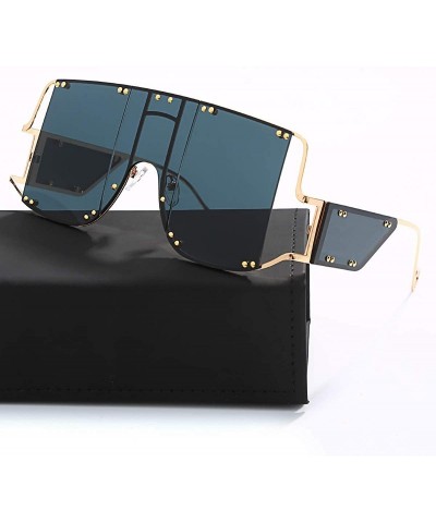 Rectangular Oversized Fashion Sunglasses Glasses - Black01 - CX198DI566Z $19.51