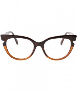 Oversized Womens Hit Color Grid Pattern Cat Eye Reading Glass Eyeglass Frame - Tea - CX18IHTZEN0 $10.43