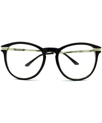 Round Round Clear Lens Glasses Womens Chic Keyhole Frame Eyeglasses - Black - CK11FPAVNOX $12.72