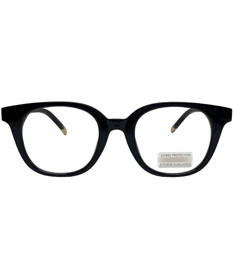 Square Retro Nerd Geek Oversized Eye Glasses Horn Rim Framed Clear Lens Spectacles - Black 53878 - CJ18ZIN9G62 $12.30