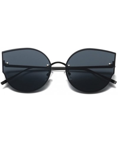 Oversized 2019 Fashion! Retro Glasses-Womens Vintage Cat Eye Sunglasses Mirror Stylish Brand Classic Eyewear (Black) - CL18RX...